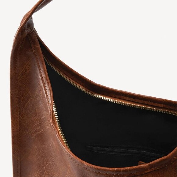 Hobo Purse, PU Leather Shoulder Bag, Tote Handbag for Work and Travel - Picture 5 of 9